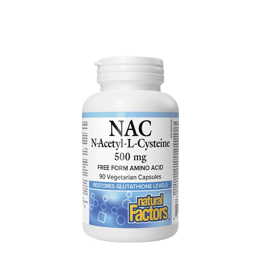Natural Factors N-Acetyl-L-Cysteine Amino Acid 500 mg (90 Capsules)