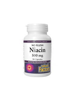 Natural Factors Niacin 500 mg  (90 Capsules)