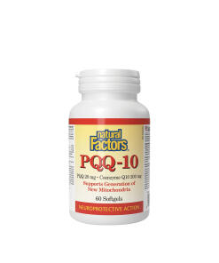 Natural Factors PQQ-10 PQQ 20 mg - Coenzyme Q10 200 mg (60 Softgels)