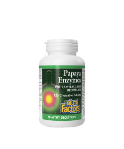 Natural Factors Papaya Enzymes with Amylase and Bromelain (120 Chewables)