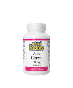 Natural Factors Zinc Citrate 50 mg (90 Tablets)