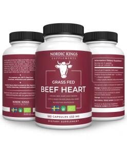 Nordic Kings - 100% græsfodret og økologisk oksehjertekapsler - 180 stk