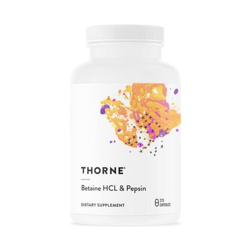 THORNE RESEARCH Betaine HCL & Pepsin (225 caps)