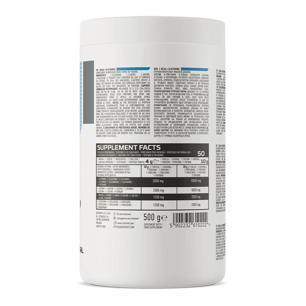 OstroVit - BCAA + Glutamin, Natúr - 500g - Image 3