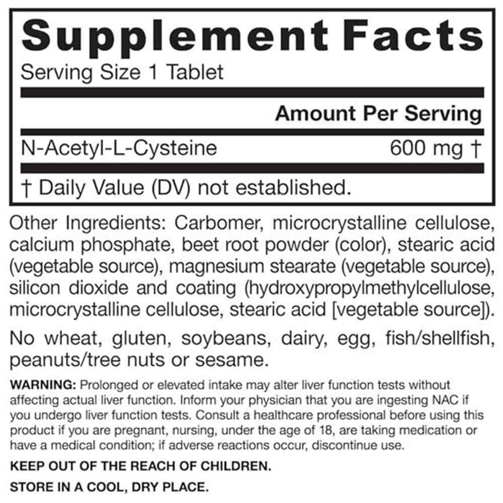 N-A-C Sustain, 600mg - 60 tabletta - Image 3