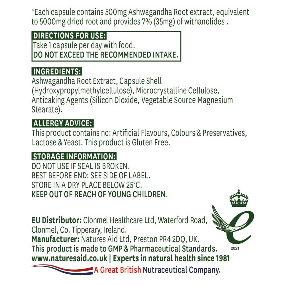 Natures Aid - Ashwagandha kapszula (30 db) - Image 2