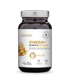 AURA HERBALS Omega+ Vitamin D3 800 IU for children (60 twist-off capsules)
