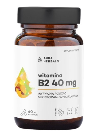 AURA HERBALS Vitamin B2 R-5-P 40 mg riboflavin (60 caps)
