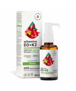 AURA HERBALS Vitamin D3 2000 IU + K2 Vegan (50 ml / 1