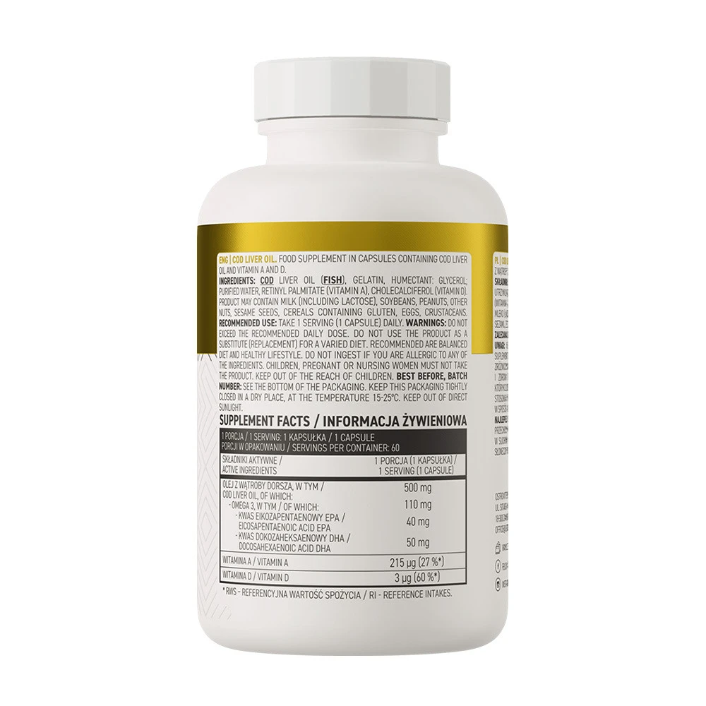 OstroVit - Tőkehal májolaj - 60 kapszula - Image 4