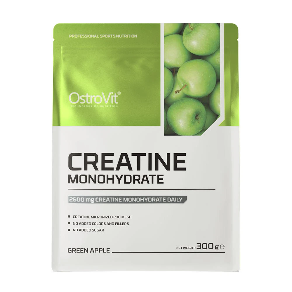 OstroVit - Kreatin-monohidrát, zöldalma ízesítéssel - 300g - Image 6