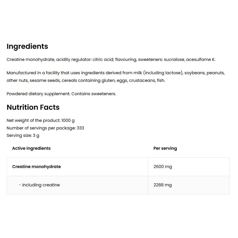 OstroVit - Kreatin-monohidrát, mangó ízesítéssel - 1000g - Image 7