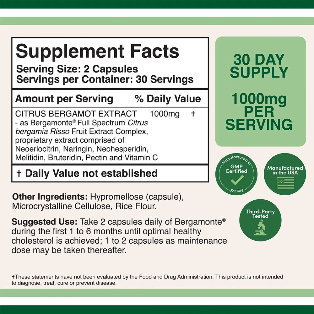 Double Wood Supplements - Citrus Bergamot Kivonat (60 kapszula) - Image 2