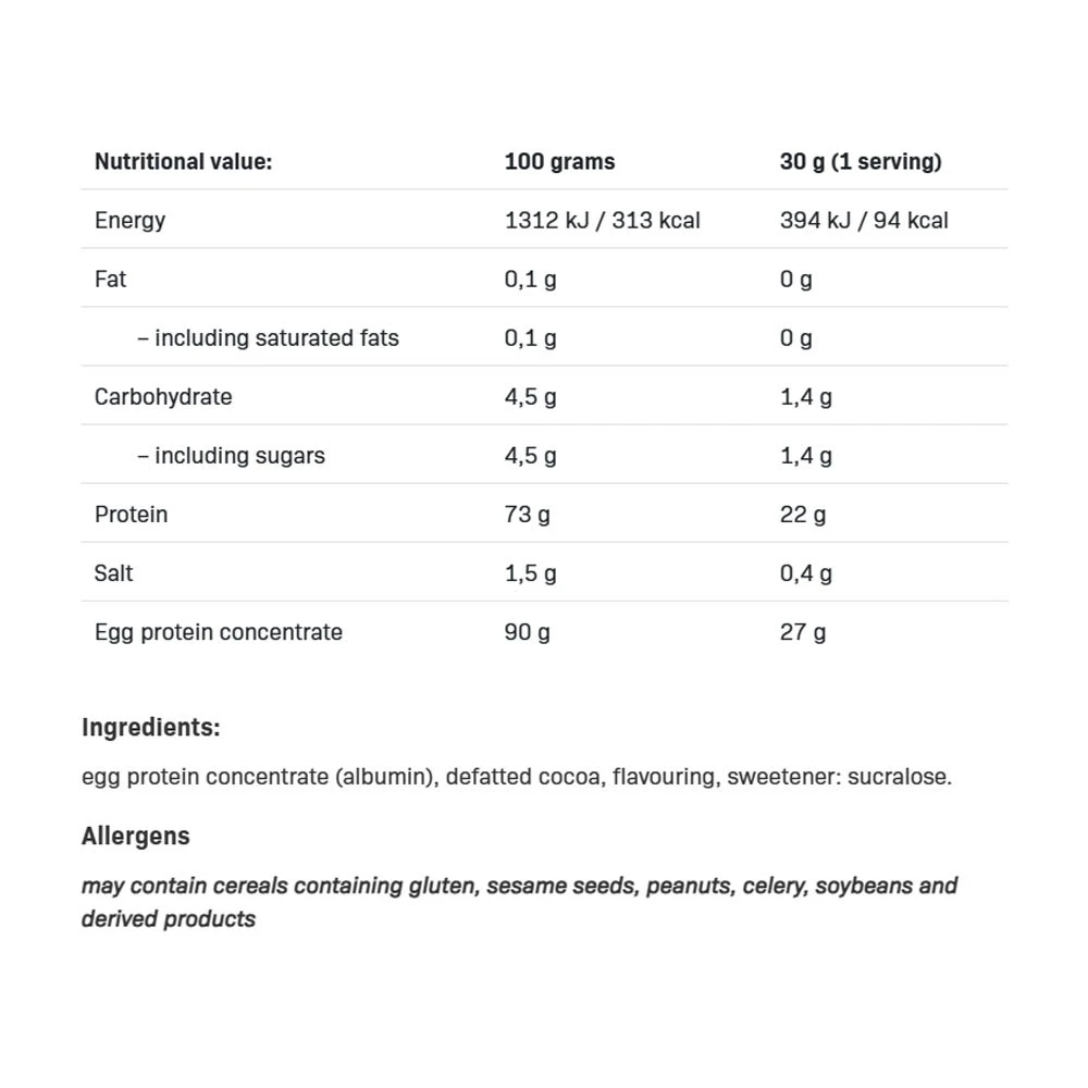 Allnutrition - Tojásfehérje Protein, Csokoládé - 510g - Image 3
