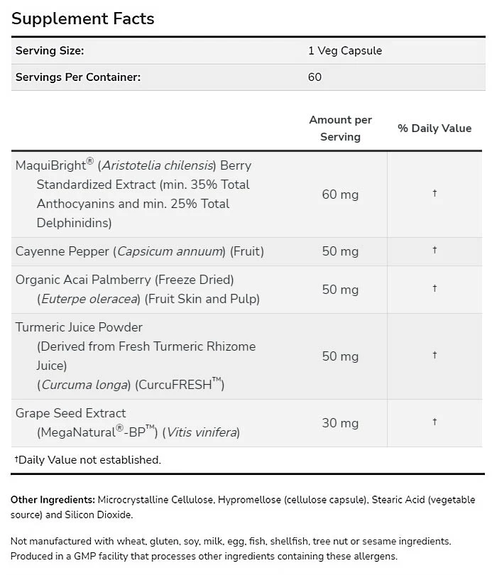 NOW Foods - Szemhidratáló MaquiBright®-tal (60 növényi kapszula) - Image 3