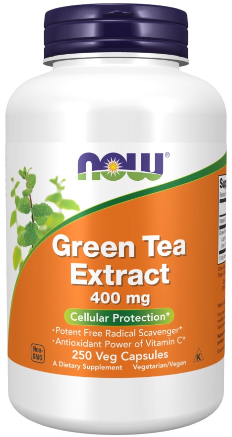 NOW Green Tea Extract 400 mg (250 Veg Capsules)