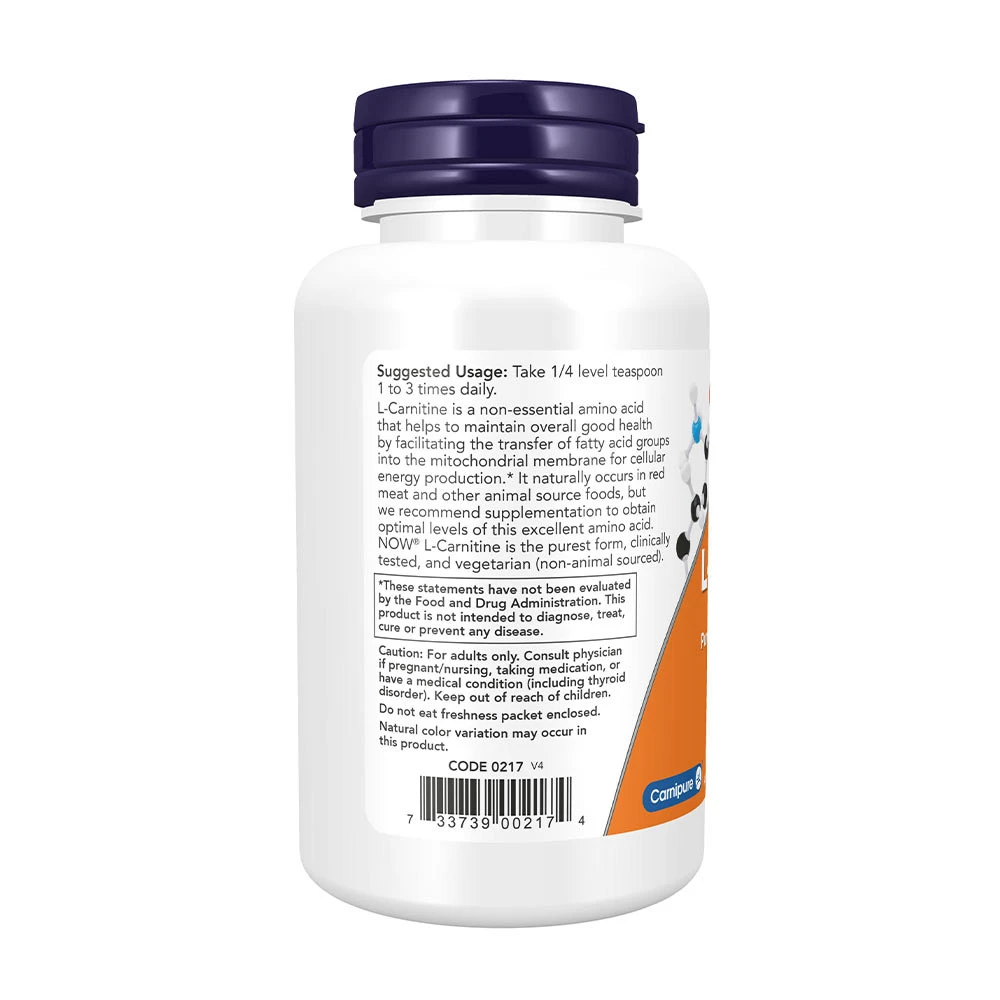 NOW Foods - L-karnitin por (85 g) - Image 3