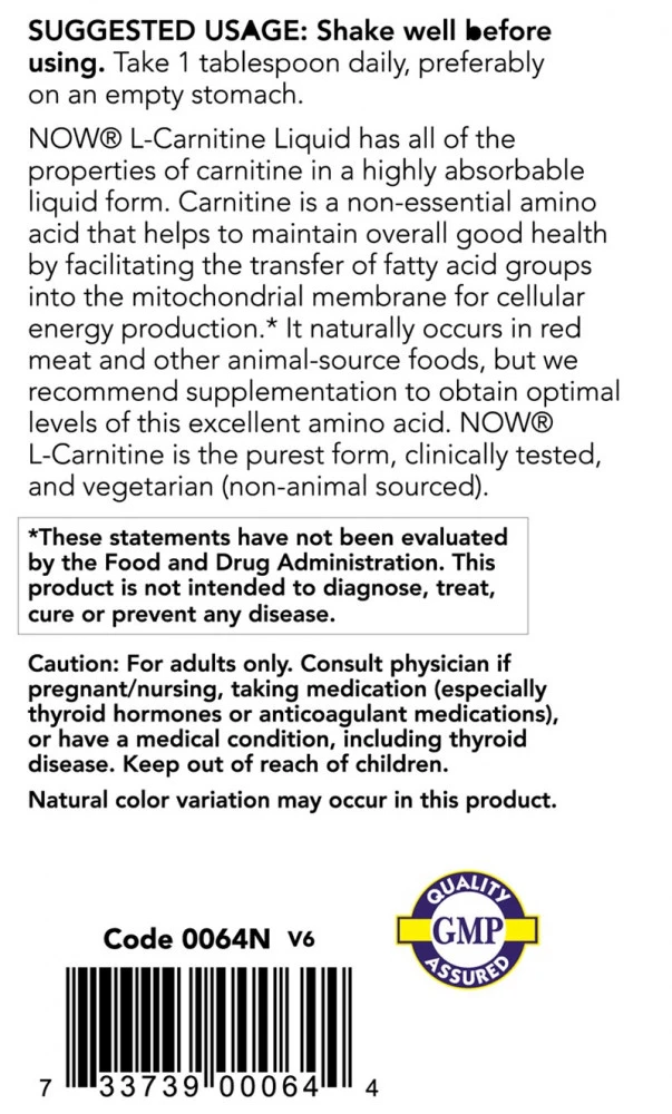 NOW Foods - Folyékony L-karnitin 3000 mg - Image 5