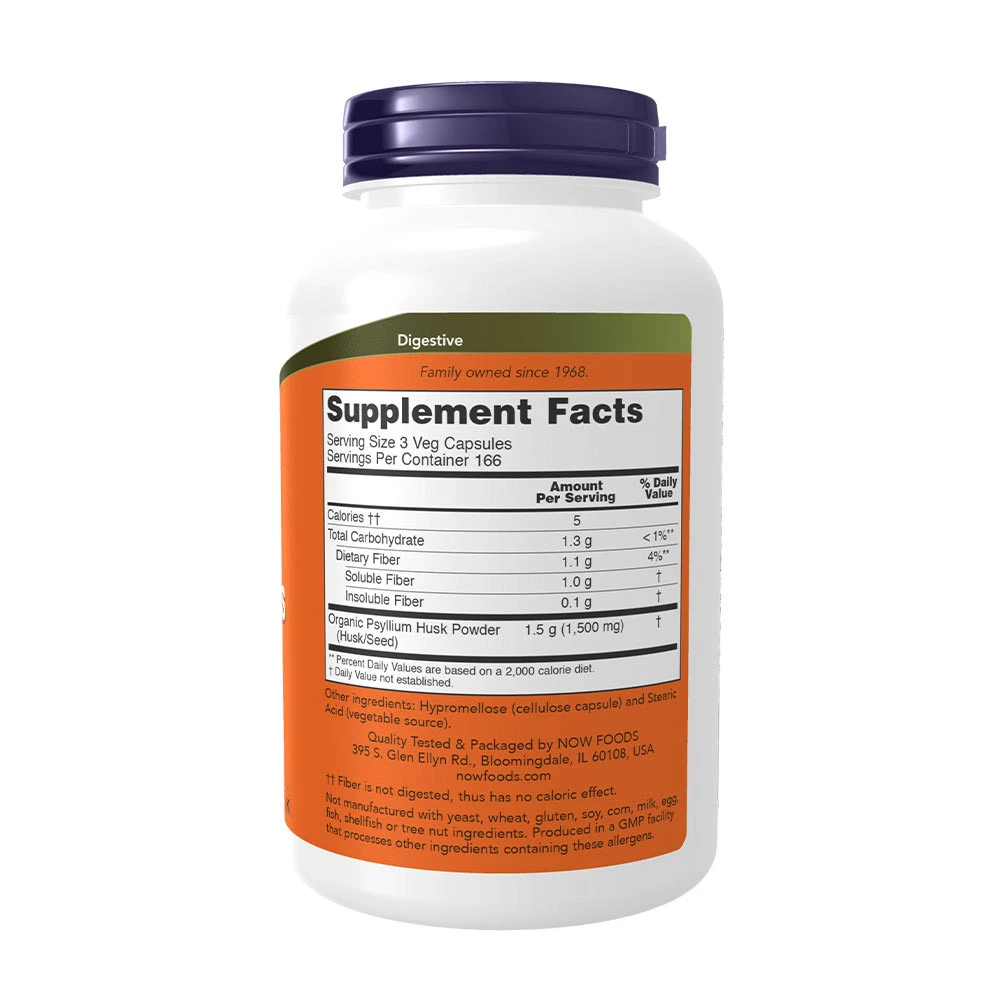 NOW Foods - Psyllium Husk 500 mg (500 növényi kapszula) - Image 2