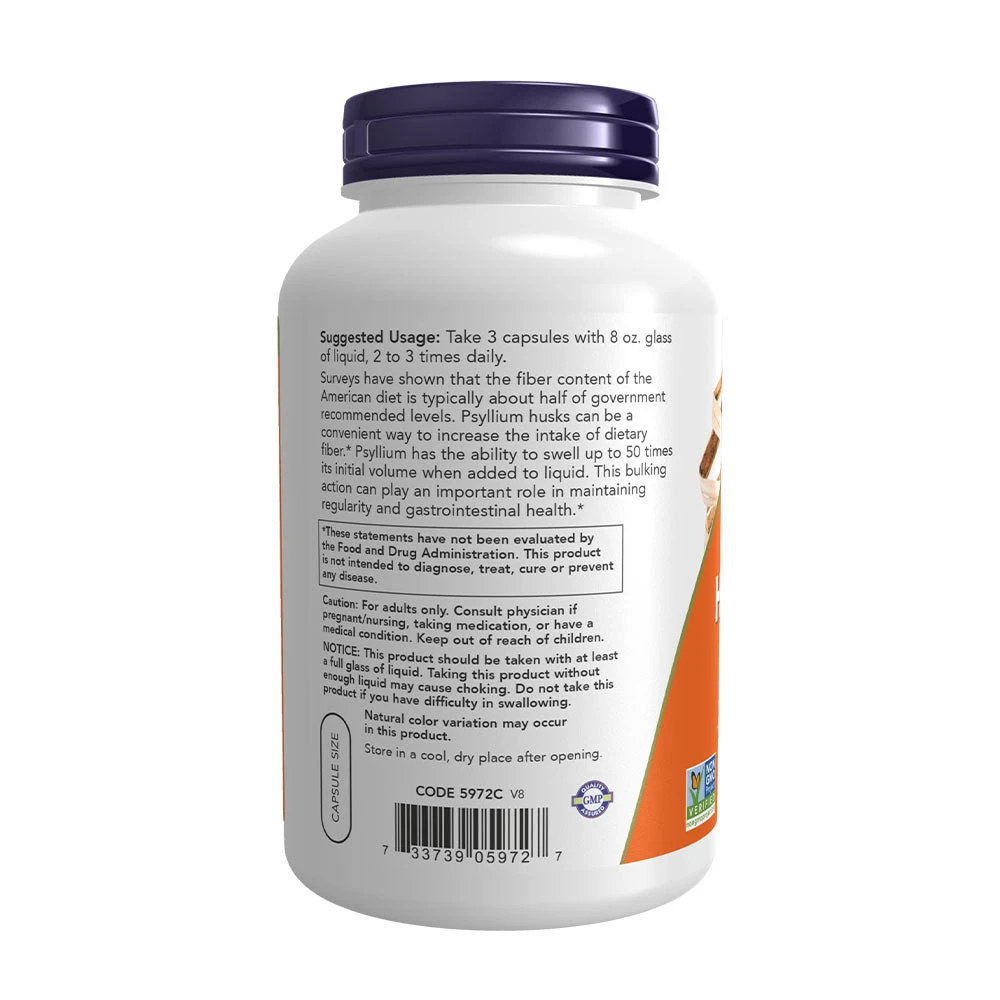 NOW Foods - Psyllium Husk 500 mg (500 növényi kapszula) - Image 6