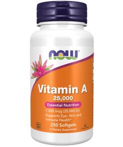 NOW Vitamin A 25000 IU (250 Softgels)