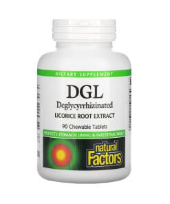 Natural Factors DGL Deglycyrrhizinated Licorice Root 400mg 90 chewable tablets
