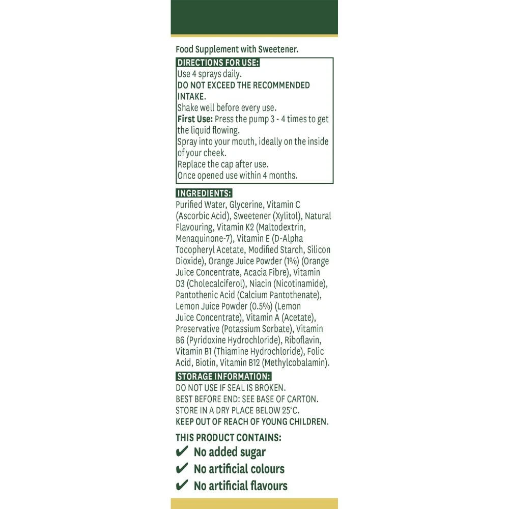 Natures Aid - Napi Multivitamin Szájspray (30 ml, citrom és narancs) - Image 6
