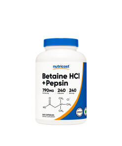 Nutricost Betaine HCI + Pepsin Capsules (240 Capsules)