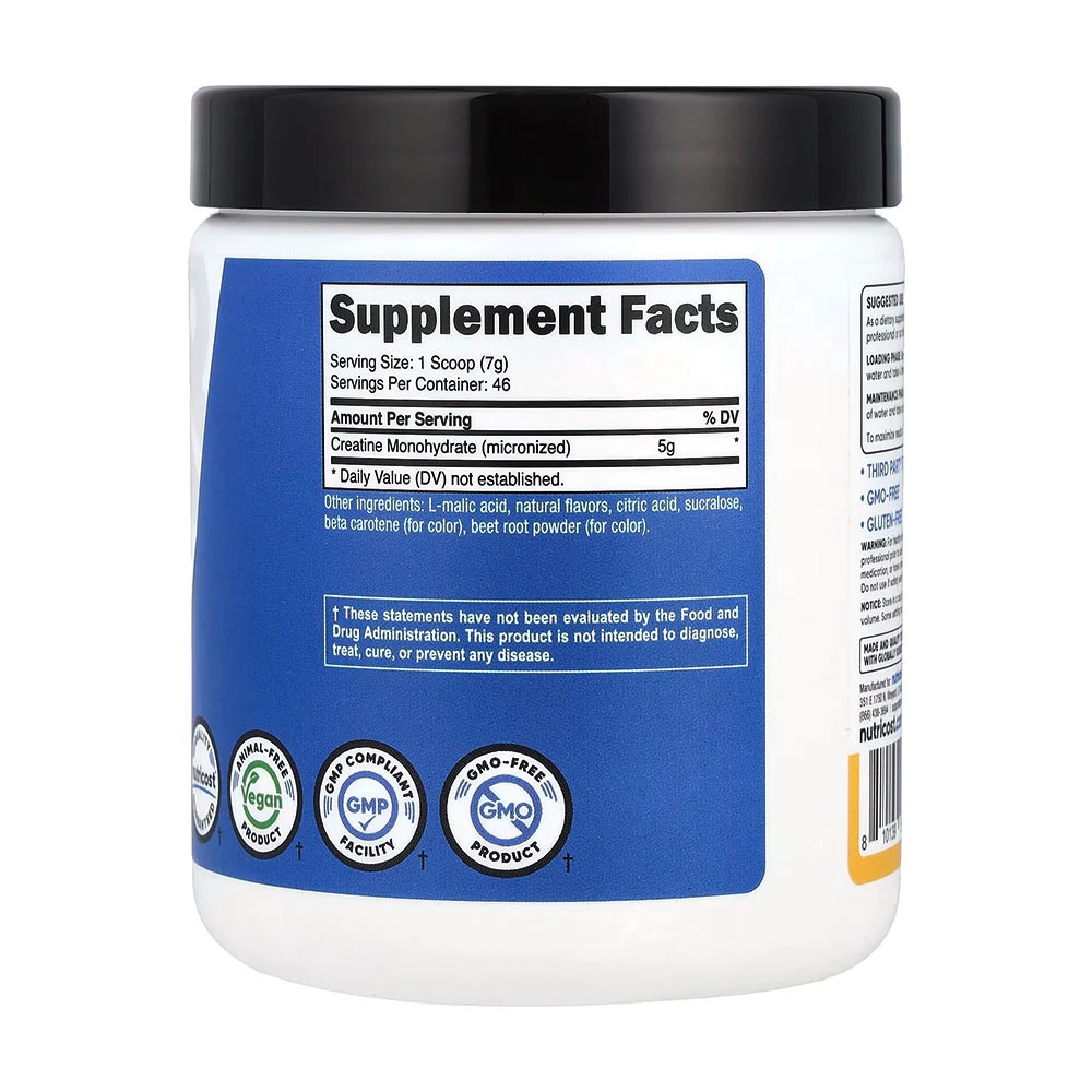 Nutricost - Kreatin-monohidrát por (300 g, ananász-mangó ízesítés) - Image 4