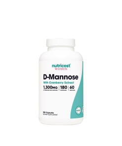 Nutricost D-Mannose with Cranberry Extract for Women 1300 mg (180 Capsules)