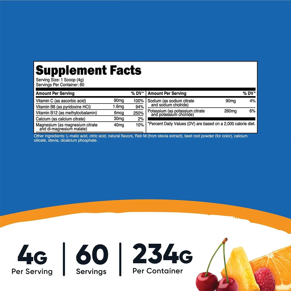 Nutricost - Nutricost Elektrolit Komplex (234 g, Gyümölcs Punch) - Image 4