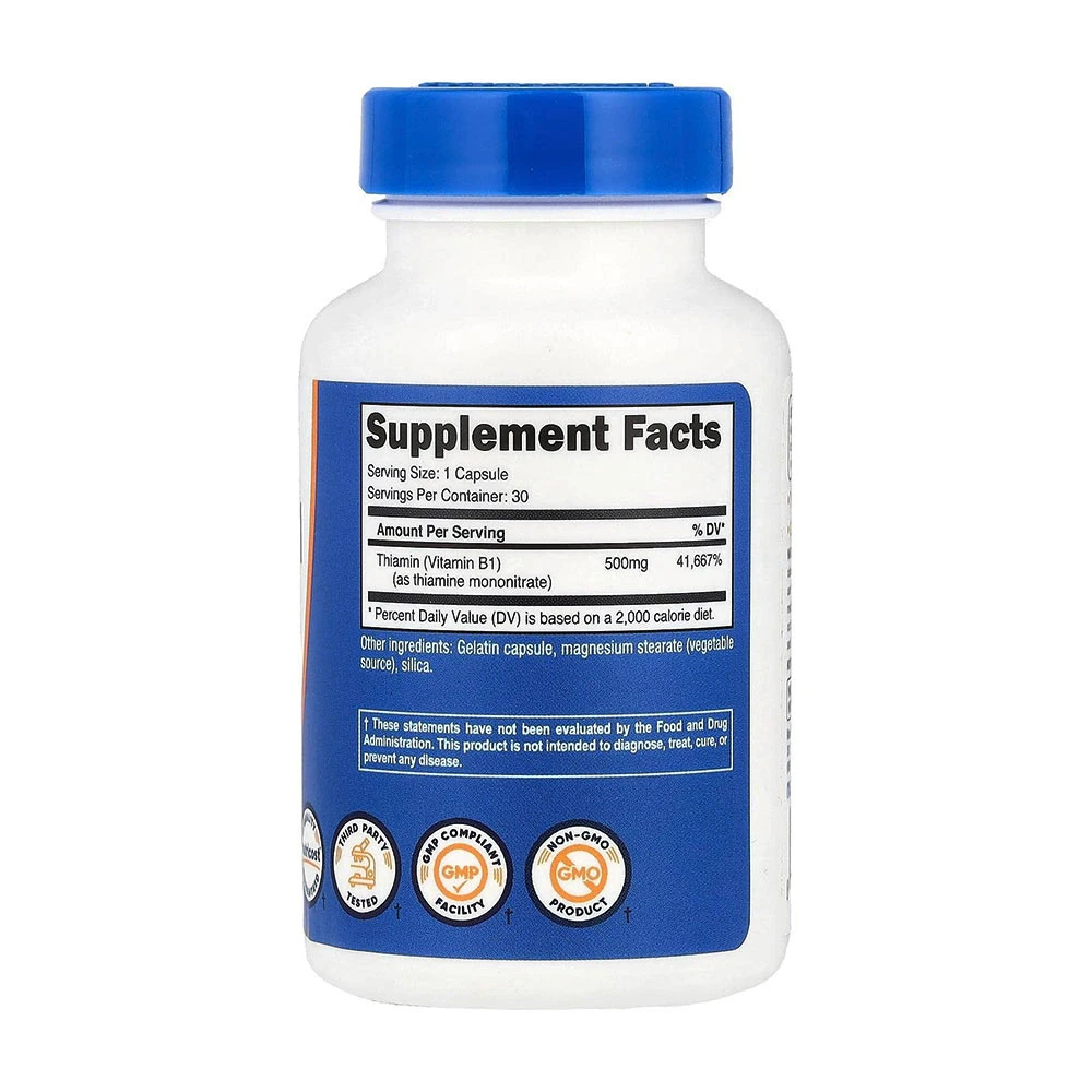 Nutricost - Nutricost B1-vitamin (tiamin) 500 mg (30 kapszula) - Image 5