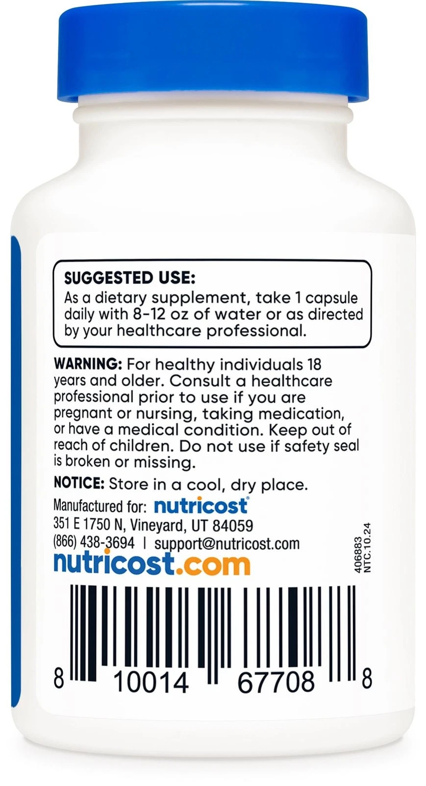 Nutricost - Nutricost B2-vitamin (riboflavin) 400 mg (30 kapszula) - Image 3