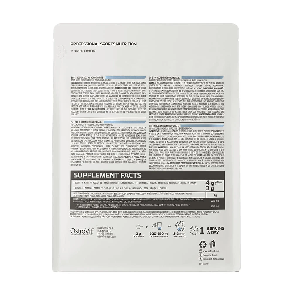 OstroVit Kreatin Monohidrát természetes (500 g) - Image 7