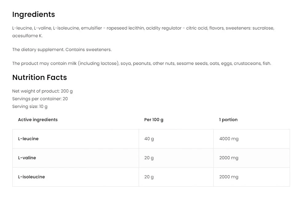OstroVit - OstroVit BCAA 2-1-1 (200 g, narancs) - Image 4