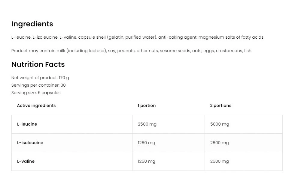 OstroVit - OstroVit BCAA 5000 mg (150 kapszula) - Image 4