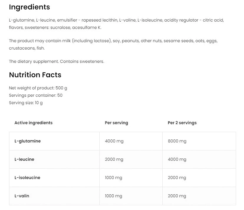 OstroVit - OstroVit BCAA + Glutamin (500 g, narancs) - Image 5