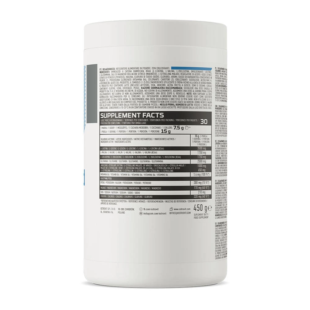 OstroVit - OstroVit BCAA Advanced (450 g, eper ízű) - Image 6