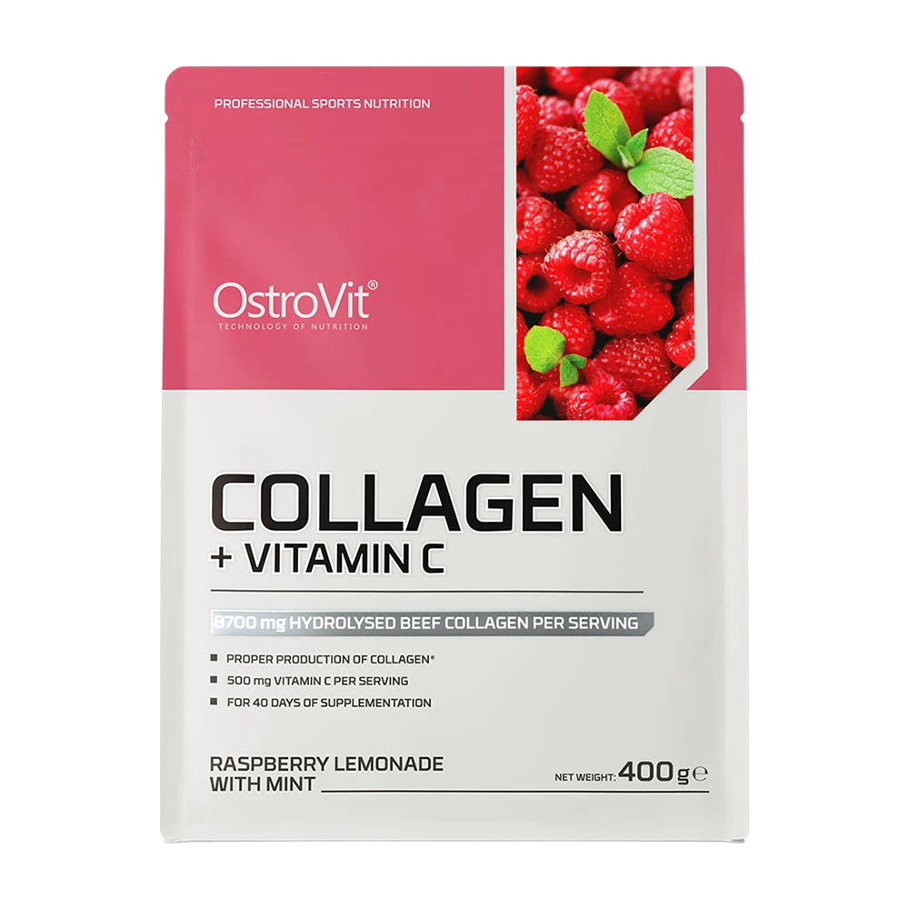 OstroVit - Kollagén + C-vitamin (400 g, málna-limonád mentával) - Image 3