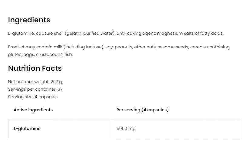 OstroVit Glutamin 5000 mg (150 kapszula) - Image 7