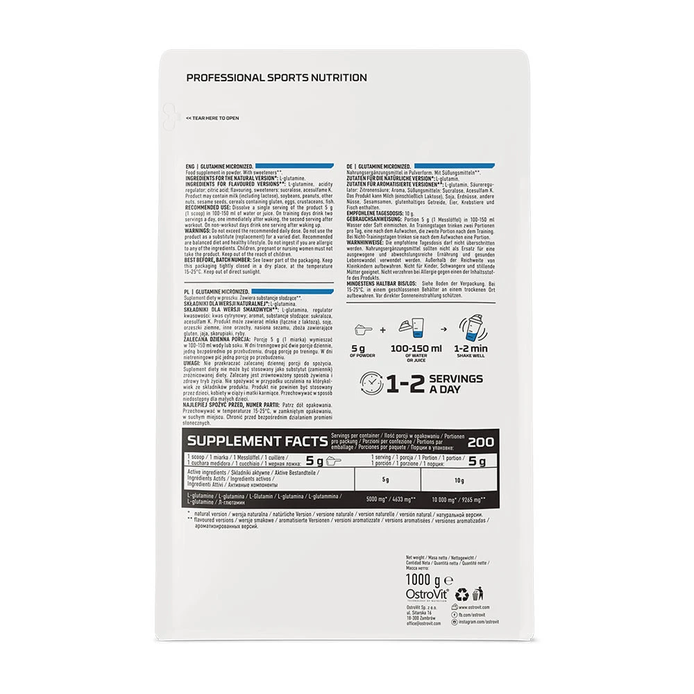 OstroVit Glutamin Por (1000 g, Natúr) - Image 6