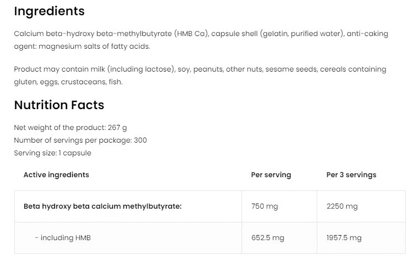 OstroVit HMB 2250 mg (300 kapszula) - Image 2