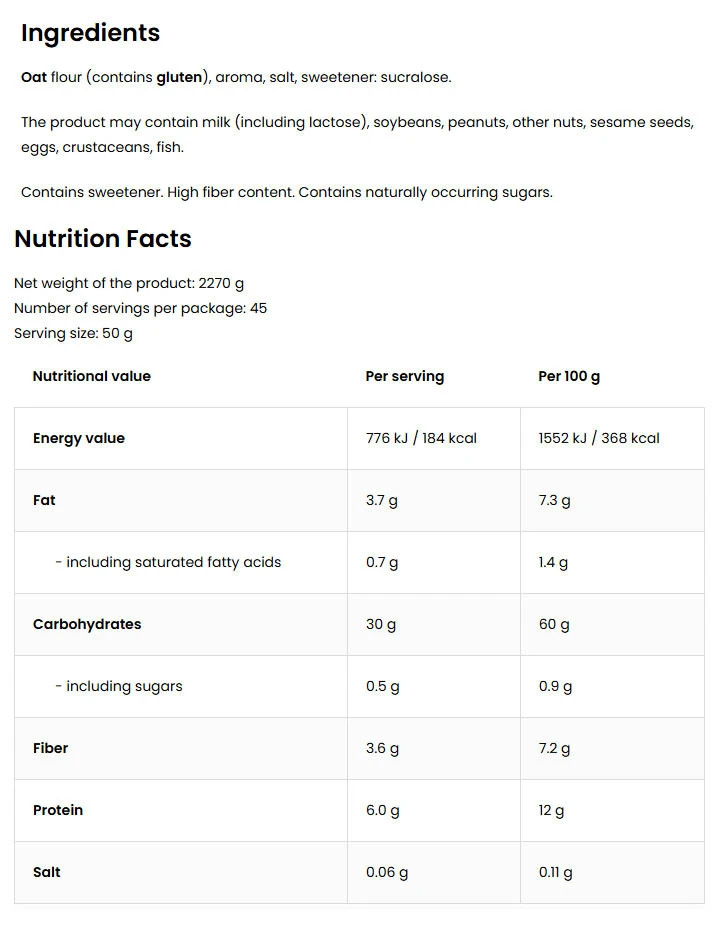 OstroVit - Azonnal Oldódó Zab (800 g, eper ízesítés) - Image 4