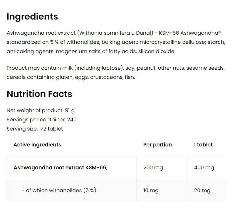 OstroVit KSM-66 Ashwagandha (120 tabletta) - Image 4