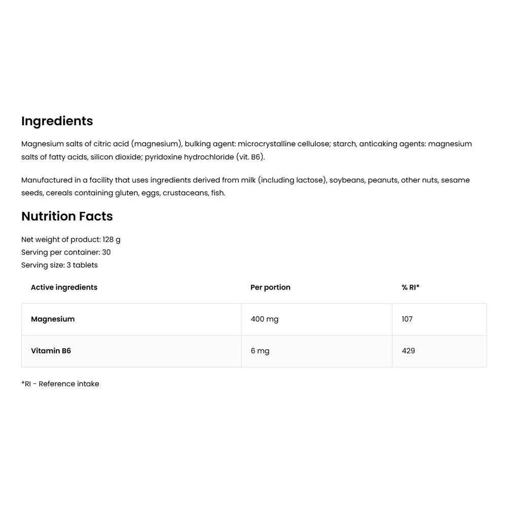 OstroVit Magnézium-citrát 400 mg + B6-vitamin (90 tabletta) - Image 2
