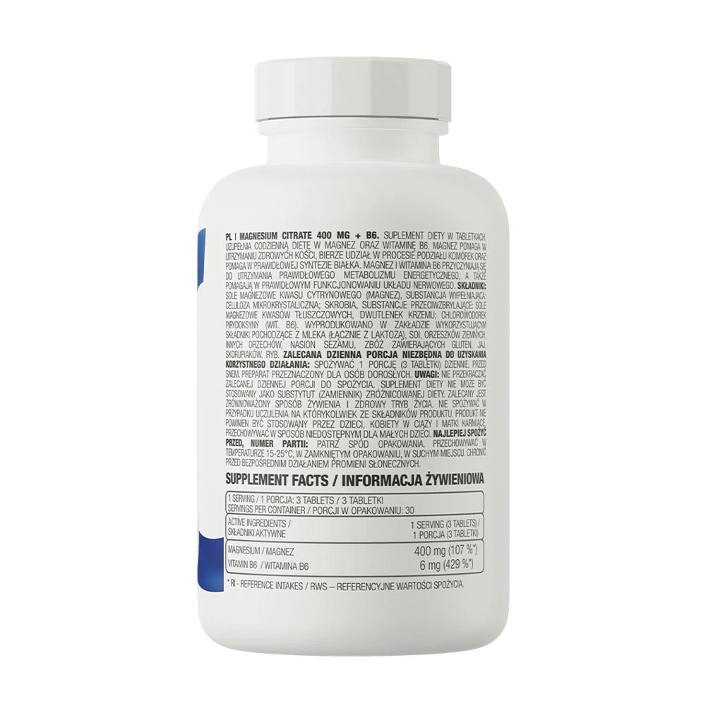 OstroVit Magnézium-citrát 400 mg + B6-vitamin (90 tabletta) - Image 4
