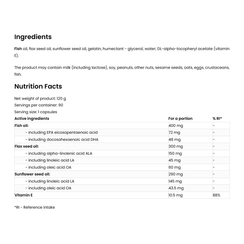 OstroVit Omega 3-6-9 (90 kapszula) - Image 2
