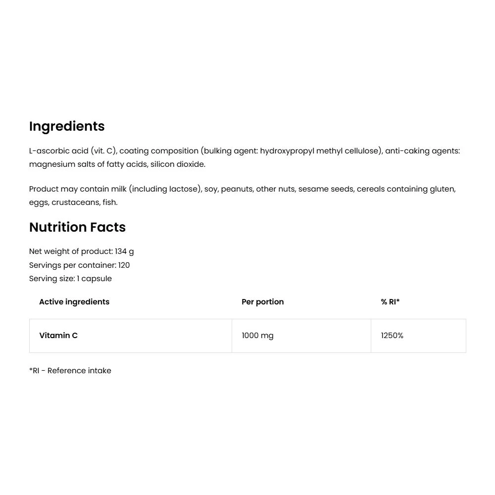 OstroVit - OstroVit C-vitamin 1000 mg (120 kapszula) - Image 2