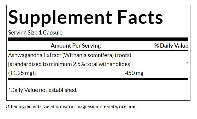 Ashwagandha kivonat, 450mg - 60 kapszula - Image 6