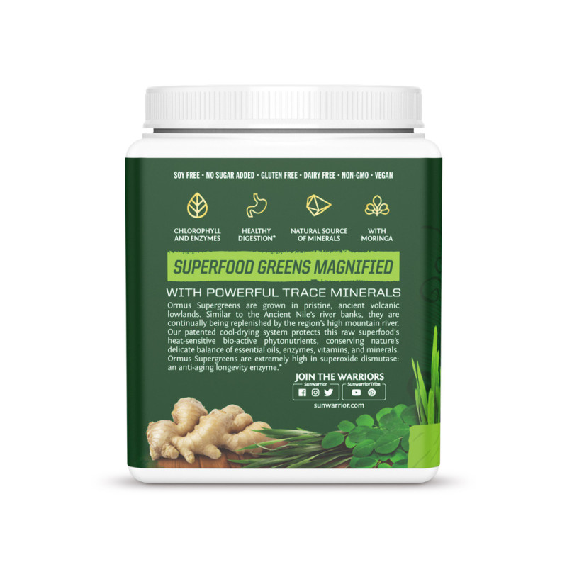 Sunwarrior - Ormus SuperGreens Bio Mentás Zöldpor, 450 g - Image 3